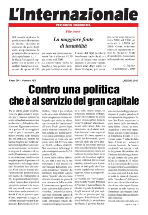 Contro una politica che è al servizio del gran capitale